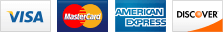 We accept Visa, Mastercard, American Eexpress & Discover.